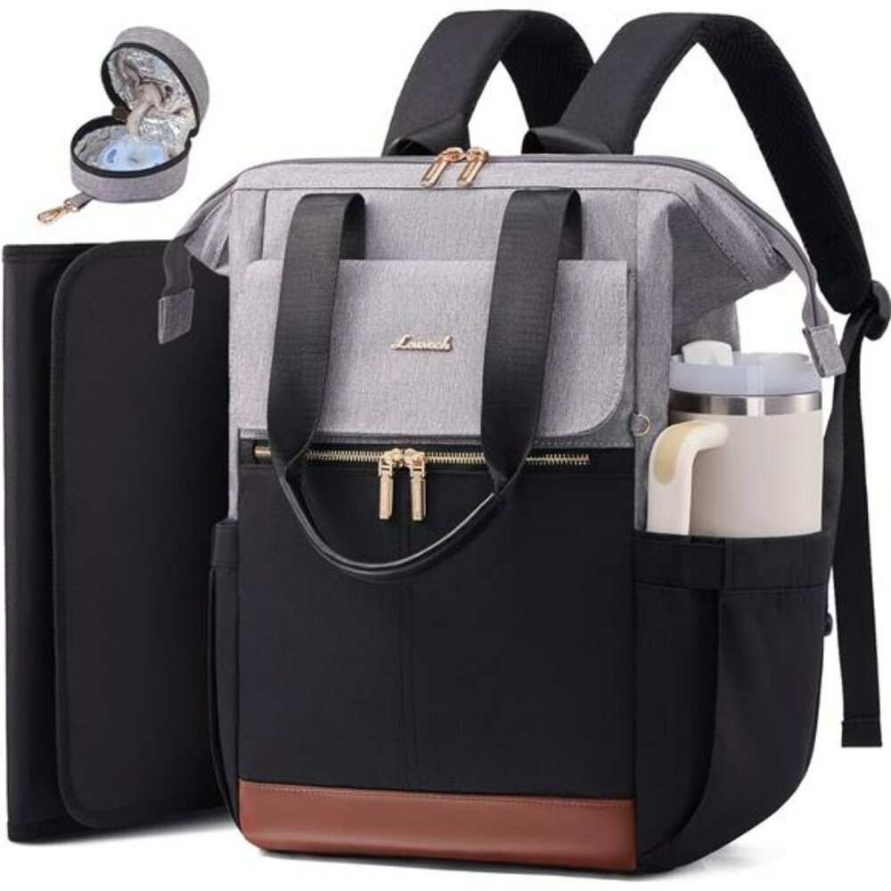 Large Waterproof Diaper Bag Backpack Tote with Insulated Pockets Baby Travel Bag